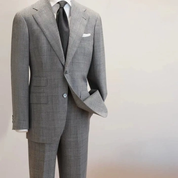 Custom Made Glen Plaid Men's Suit - Bespoke 2-Piece Prince of Wales Check Wool Tailored Suit